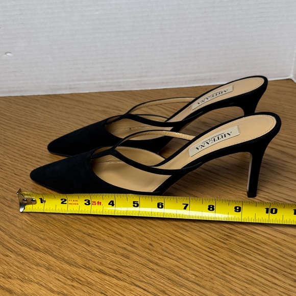 ARTEANA NWOB Black Suede T Strap Pointed Toe High Heel Mules Women's Designer 39 - Picture 13 of 13